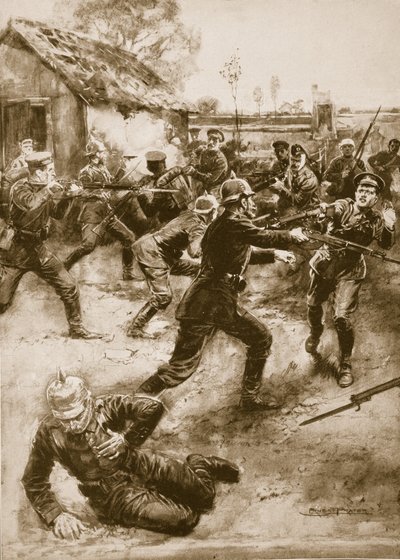 Wounded Soldiers Charge the Germans - Gallant Deed of Yorkshire Light Infantry, 1914-19 by Ernest Prater